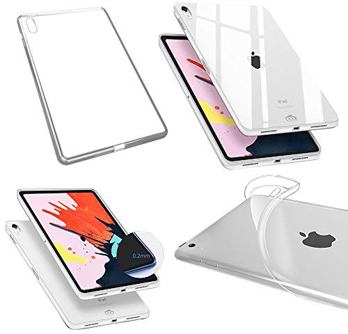 Wigento Schutzhülle Silikon Ultra dünn oder X-Line TPU Hülle für viele Apple iPad Tasche Neu, Tablet-Modelle:iPad Pro 11.0 Zoll 2018, Farbe:TPU Hülle dünn Transparent