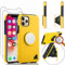 Gorilla Tech Silicone Cover for iPhone 11 Pro Max Case And Screen Protector Popup 6.5 inch Finger Holder Stand Anti Scratch Ultra Slim Shockproof Shockproof Survivor Tempered Glass Yellow 3 Pack