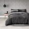 AmeliaHome 4tlg 2 x Bettwäsche 155x220 cm mit 2 Kopfkissenbezügen 80x80 cm geometrisches Muster Microfaser Reißverschluss Basic Collection Eagle grau anthrazit