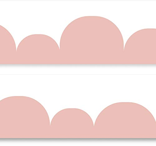 Yabaduu Bordüre 15x200cm für Kinderzimmer Babyzimmer Deko im Skandi Look Scandi Aufkleber Wandbordüre Wandtattoo für Kinder Mädchen Junge Y034 (Puder Rosa)