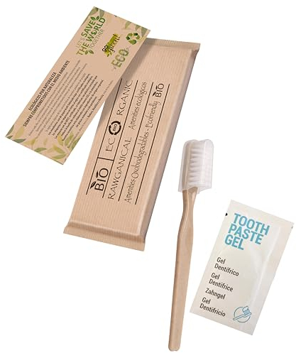 Dental Set, Zahnbürste und Zahncreme| Öko Dental-Set einzeln verpackt| Für Hotels, Reisen und Events|Zahnpflege Sets| 100 Stück