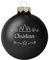 Deitert Weihnachtskugel mit Namen oder Wunschtext graviert, Ø 8cm, personalisierte Christbaumkugel aus Glas (glänzend), individueller Weihnachtsbaumschmuck mit Gravur, Tannen-Motiv, Schwarz