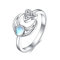 VONALA Celtic Knot Mond Ring Sterling Silber Halbmond Mondstein Ring Offen Einstellbare Ringe Schmuck Geschenk für Frauen Mädchen