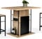 IDMarket - Ilot central UGO 110 cm madera negra e imitación haya con almacenamiento de diseño industrial
