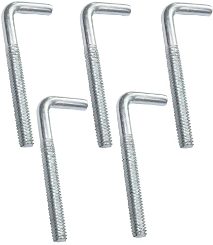AERZETIX - C47895 - Lot de 5 Gonds à vis métaux à filetage métrique M4x40mm - crochet d'angle - crochet en forme de L - gond d'accrochage