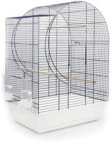 Vogelkäfig Elisabeth 72x54x38cm Kobaltblau/weiß Käfig Wellensittiche Exoten Kanarien Käfig