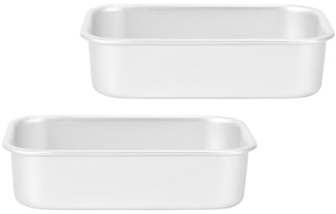 Kichvoe Square Cake Pan 2pcs Loaf Pan Aluminium Baking Pan Toast Mold Non Stick Bread Pan Baking Mold Loaf Bakeware for Baking