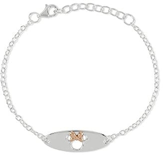 Disney Minnie Mouse Sterling Silver Cut Out ID Bracelet B902245TL-55
