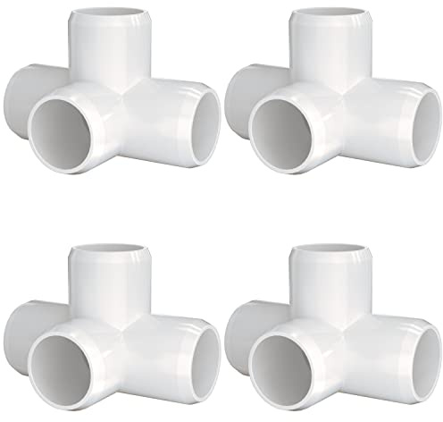 letsFix Lot de 4 raccords en PVC de 5,1 cm à 4 voies de qualité meuble, connecteur coudé, très résistant pour meubles, cadres, résistant aux UV – Compatible avec 40 tuyaux en PVC de 5,1 cm
