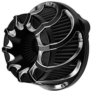 HCmotorku Motorcyle Air Cleaner CNC Air Filter Turbine Intake Kit Fit for Harley Sportster XL 883 1200 48 72 2004-2023 Black