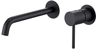 Mice - Robinet encastré monocommande de lavabo avec montage mural - Robinets encastrés de salle de bain pour lavabo - Couleur noir mat série Monza GLM039/NG