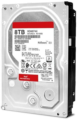 HDD For Red 8TB 3.5 SATA 6 Gb/s 256MB 5400RPM For Internal Hard Disk For NAS Hard Drive For WD80EFAX