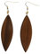 Handgefertigte Ohrringe in Blatt Form aus dunklem Walnuss Nussbaum Holz - Edle, Natürliche Eleganz und Nachhaltigkeit, Edelstahl oder Vergoldete Ohrhänger (Vergoldet)