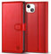Kuafcase Compatible for iPhone 13 Mini Case with 4 Card Slots Magnetic Closure Kickstand Shockproof Protective Phone Case Compatible for iPhone 13 Mini - Red