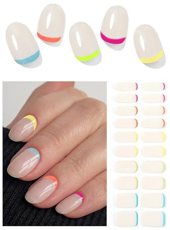 Wahrshei Nagelfolien | 20 Gelee Beige UV Gel Nagelfolie | Nagelfolie Selbstklebend | Gel Nail Stickers, Gellack Wraps für Nagel