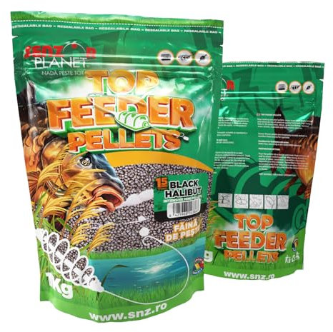 Senzor Planet Köder zum Karpfenangeln, Granulat, 1,5 mm, Beutel mit 1 kg, perfekt zum Angeln mit Boilies oder in PVA-Beuteln, ideal für Seen und Flüsse (Geschmack – schwarzer Heilbutt)