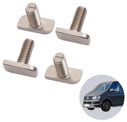 040Parts Edelstahl T-Schraube 4er Set für Schienen mit C-Profil für VW T5 T6 T6.1 und Camper T Schraube Hammerkopfschraube