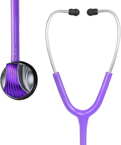 SCIAN Stethoskop Einkopf Kardiologie Stethoskope für Krankenschwestern, Ärzte und Krankenpflegeschüler, ideal für Blutdrucküberwachung Home Diagnostics Medizinische Versorgung, Lila