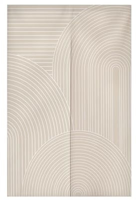 Surwin Rideau de Porte, Beige Nordic Style Japonais Cuisine Long Tapisserie Noren en Lin Fenêtre Rideaux Panneau Tenture Tapisserie Décoration Maison Chambre Salon (90x200cm,Géométrie)