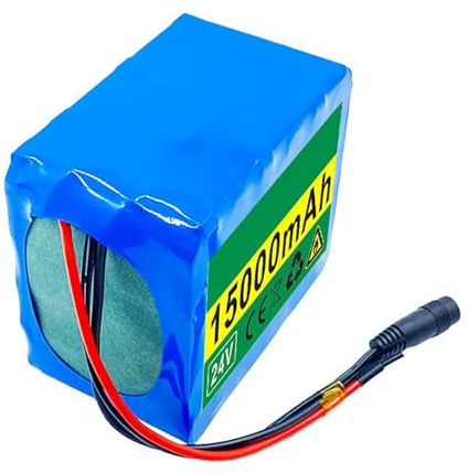 Batteria al litio 24V 15Ah 6S5P per bici elettriche Batteria agli ioni di litio impermeabile per bicicletta elettrica con caricabatterie BMS e 25,2 V T