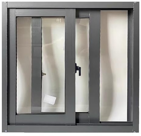 HDYZJQ Flügelfenster Kleine Schiebefenster mit abnehmbaren Bildschirmen, rechteckige Lüftungsglas-Schuppenfenster, abschließbare Ersatzfenster für Keller, LKW, Wohnmobil, schwarz(30x18in/75x45cm)