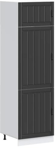 vidaXL Küchenschrank Lucca Schwarz Holzwerkstoff, hoher Küchenschrank, Schrank, Küchenzeile, freistehender Küchenschrank, Schrank Küche, Einbauküche