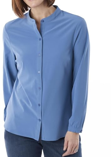 Rohan Women's Azul Long Sleeve Shirt - Lightweight Seersucker Fabric Ladies Shirt with UPF40+ UV Sun Protection - Zephyr Blue, 12