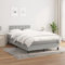 KOIECETA Boxspringbett mit Matratze Doppelbett Polsterbett Bettgestell Lattenrost Bett Bettrahmen Hotelbett Schlafzimmerbett Hellgrau 120x200 cm Stoff