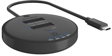 ICY Box M.2 NVMe SSD Clonage et DockingStation, USB-C 3.1 Gen 2, jusqu'à 10 Gbit/s, Double Baie, clonage Automatique sans PC, pour SSD 22 x 30/42/60/80/110 mm, IB-1612MCL-C31