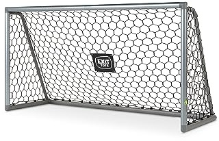 EXIT Scala Aluminium-Fußballtor - Leichtgewicht - Sehr Stabil - Hochwertiges Rostfreies Aluminium - Fußballtore für Kinder im Garten - Trainiere Deine Fußballfertigkeiten - 220x120cm - Mattsilber