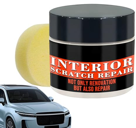 Cire de brillance pour intérieur de voiture, peinture de tableau de bord, 100 g, crème de rénovation automobile avec éponge pour conduite quotidienne, maison, taxi, mini-fourgonnette, camion, caravane