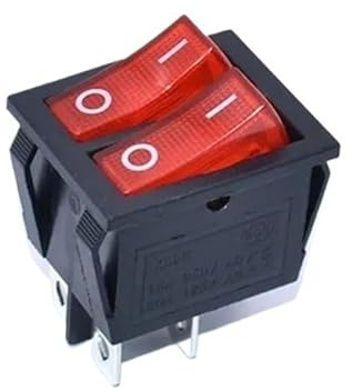 1PC KCD4 220V rot Twin Rocker Schalter Boot Schalter 4 Pins keine Lampe