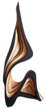 Qianly Abstrakte Kunst Statuen, Moderne Holzskulpturen Deko, 40 X 17 cm | Abstrakte Gebogene Statue, Kreative Modernes Design Heimdekoration für Bücherregal Schlafzimmer Wohnzimmer Schreibtisch