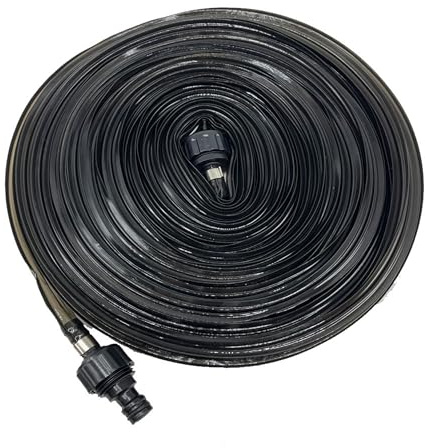 Relaxdays Tuyau d'arrosage Plat perforé 20 m pour pelouse et massifs Noir