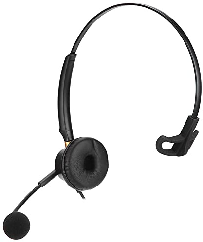 Yctze H600 2.5mm Telephone Headset - Lightweight Single Ear Headphone with Noise-Canceling Microphone for Business Calls and Conference Use