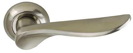 Internal Door Handle Satin Nickel Pair - Juliette Lever Rose | Satin nickel internal door handle, round rose design, durable finish, smooth lever action, concealed fix, supplied as a pair
