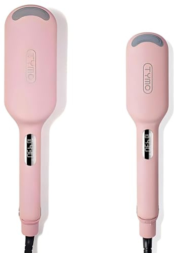 TYMO ROVY Hair Wave Crimper Pink 1 inch + 1.25 inch - Hair Curler, Deep Waver Curling Iron, Ionic Curling Wand with Ceramic Tourmaline Barrel