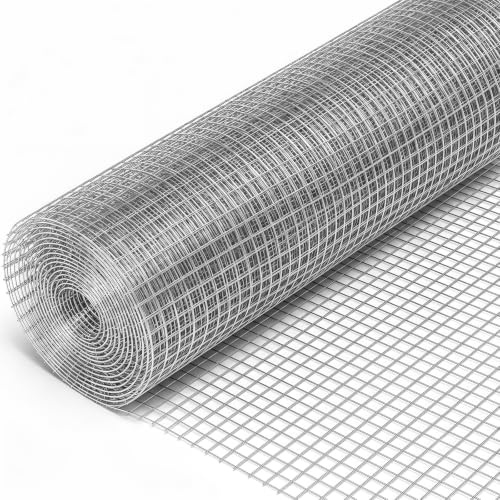 Drahtgitter Feinmaschig, 100 cm x 5 m Wühlmausgitter für Hochbeet, Maschendraht Rolle Verzinkt, Maschenweite 6 mm, Drahtgeflecht als Hasendraht Volierendraht kaninchendraht Hühnerdraht hasengitter