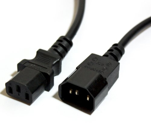 Loops 2m IEC C14 Male to C13 Socket Power Extension Cable - 10A Mains Kettle Joiner Lead