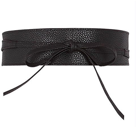 CHIC DIARY Damen Fashion Gürtel Breiter Taillengürtel Hüftgürtel Bindegürtel Ledergürtel in vielen Farben, Schwarz, Einheitsgröße