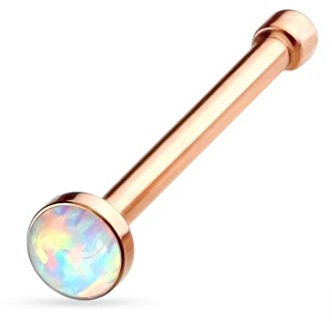 viva-adorno 0,8mm Nasenstecker Nasenpiercing Piercing Stecker Opal Chirurgenstahl 316L Z506