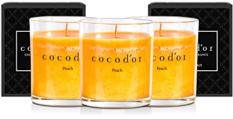 COCODOR Prämie Kerzen im Glas/Pfirsich/Brenndauer 30-40 Stunden/Wohnaccessoires & Deko, Aromatherapie, Duftkerze im Glas, Raumduft
