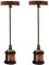 LEDSone Ceiling Rose Pendant Bulb Holder 2 Pack Copper 100 cm Braided Adjustable Cable with E27 Light Fitting lamp Holder for Kitchen Living Bedroom Dining Room Hallway Lighting