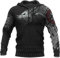 Viking Thors Hammer Sweatshirt, Nordische Mythologie Wolf Streetwear Casual Hoody Hoodie, 3D Allover Bedrucktes Unisex Langarm Pullover Sweatshirt,Wolf,XL