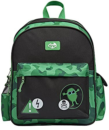 Tinc Kinder-Rucksack, Schultasche für Mädchen und Jungen, mehrere Taschen, Kinderrucksack, grün, M, Zeitgenössisch