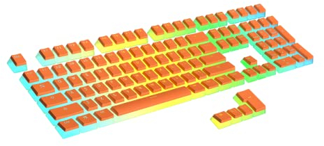 Ranked Pudding PBT Keycaps | 112 Double Shot Translucent ANSI US & ISO Layout | OEM Profile for RGB Mechanical Gaming Keyboard (Orange)