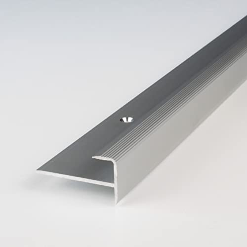 PROVISTON | Einschubprofil | Aluminium eloxiert | Silber | Breite 10 mm | Höhe 8.5 mm | Länge 2700 mm | Gebohrt | Abschlussprofil | Einfassprofil | Abschlussleiste | Bodenprofil | 1 Stück