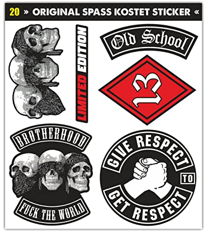 Spaß Kostet Sticker Set Give Respect Brotherhood Biker Edition Aufkleber