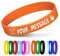 Personalisierte Silikon-Armbänder mit Textnachricht, benutzerdefinierte Gummi-Armbänder für Veranstaltungen, Motivation, Spendenaktionen, Bewusstsein, orangefarbene