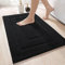 DEXI Badteppich rutschfeste,weicher Badezimmerteppich Wasserabsorbierend Badematte maschinenwaschbar Badvorleger für Dusche,Badewanne und Toilette, Schwarz, 60 x 90 cm